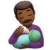 👨🏾‍🍼 man feeding baby: medium-dark skin tone display on Apple